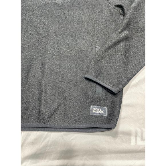 Eddie Bauer Men’s M Gray Snap Mock Fleece Pullover Sweater Polyester Casual - Picture 2 of 9